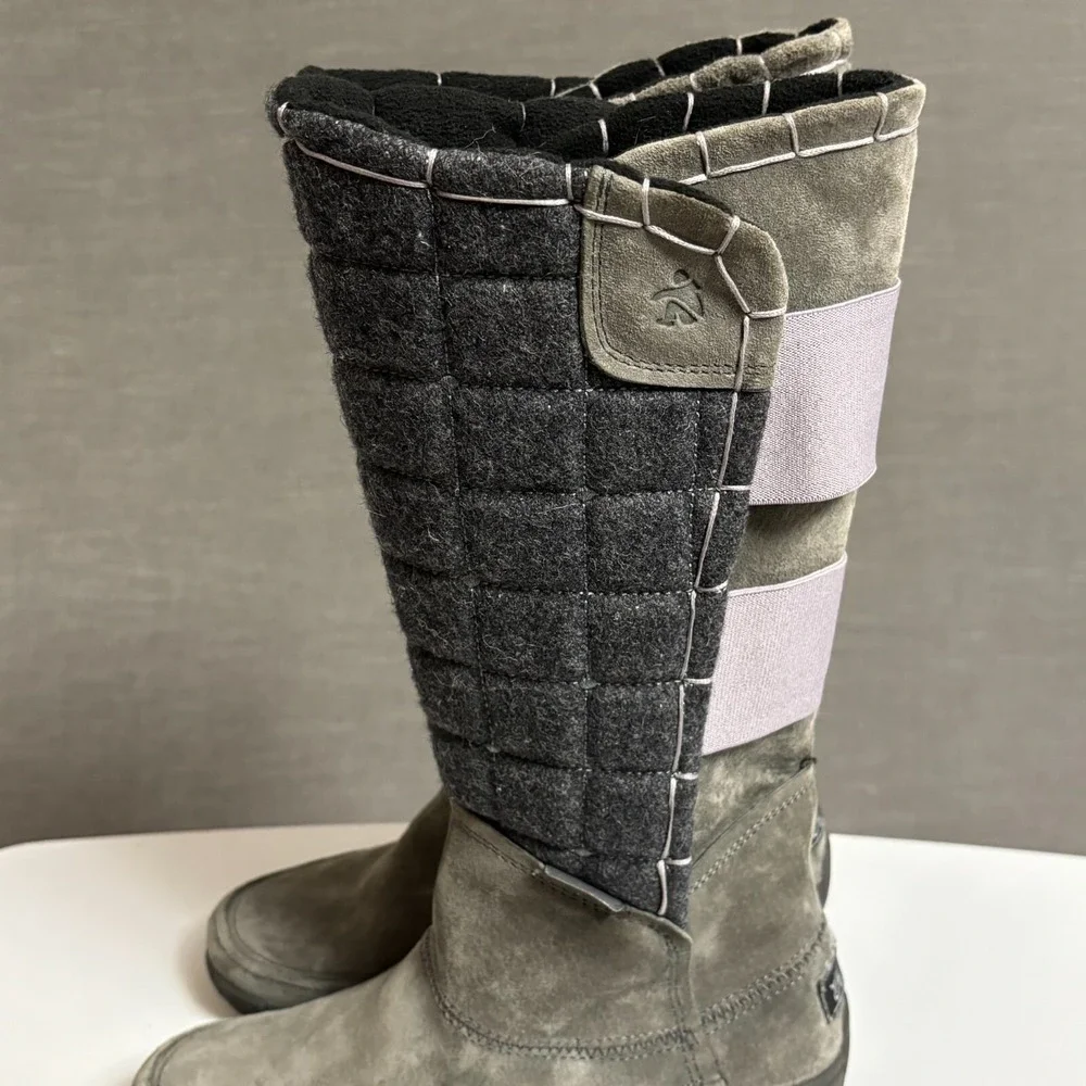 Cushe Boots 6 Gray Suede Tall Quilted Waterproof Winter Snow Comfort Outdoors‎